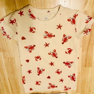 GAP Pajama Set with Red Lobster & Starfish Print Unisex Age 5